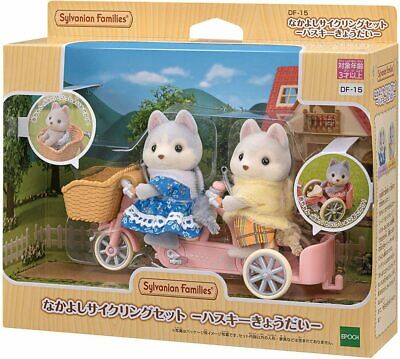 Sylvanian Families Husky Siblings Cycling Set Calico Critters  Df-15