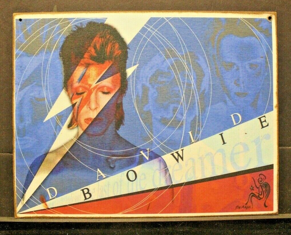 David Bowie Last Of The Dreamers Sign Vintage Handmade Wood Sign